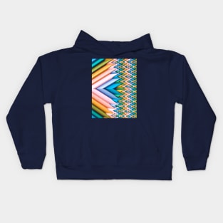 Rainbow Pastel Abstract Geometric 3d Chevron Kids Hoodie